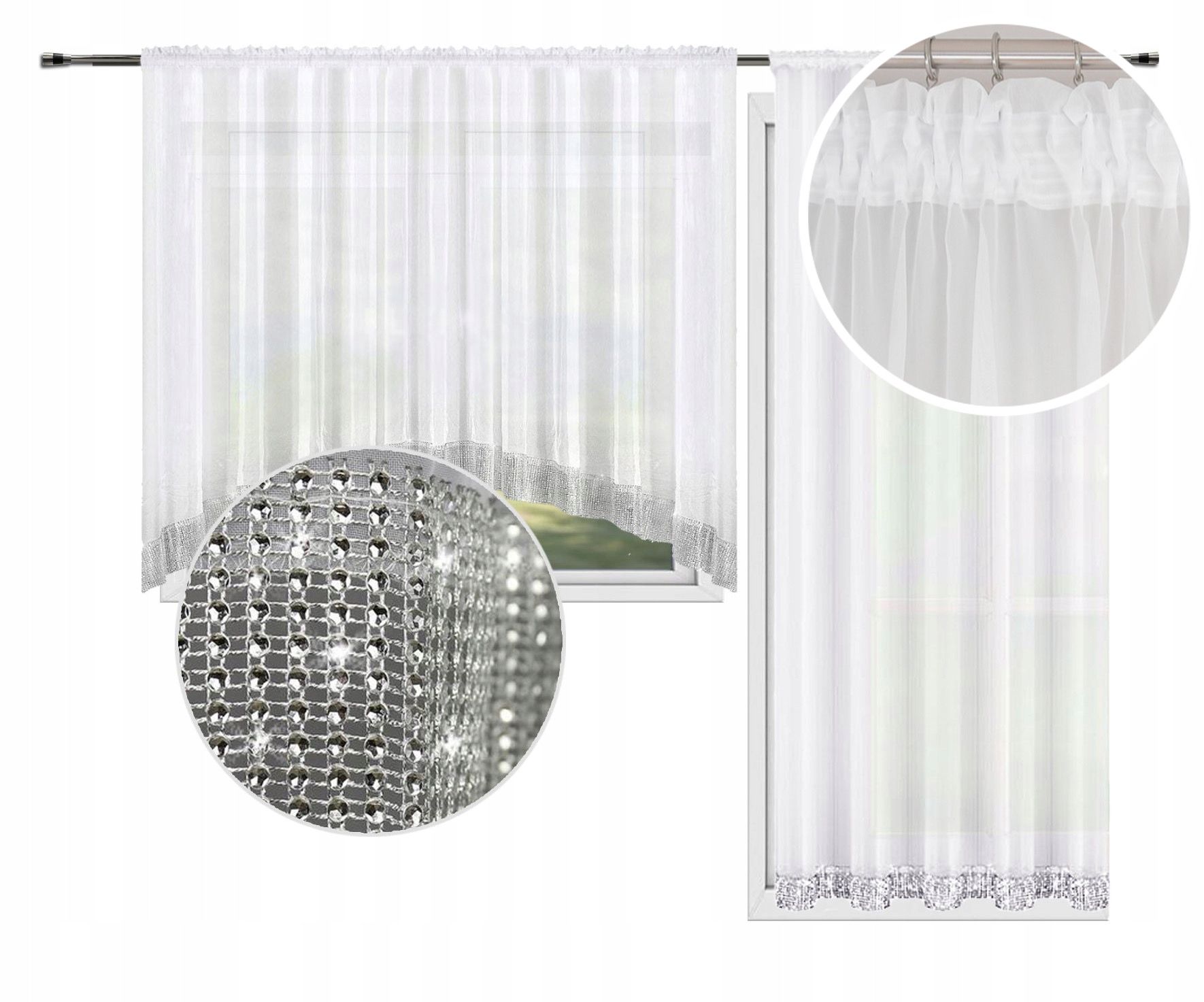 Erkély függönygarnitúra 400x250 + 150x250 cm