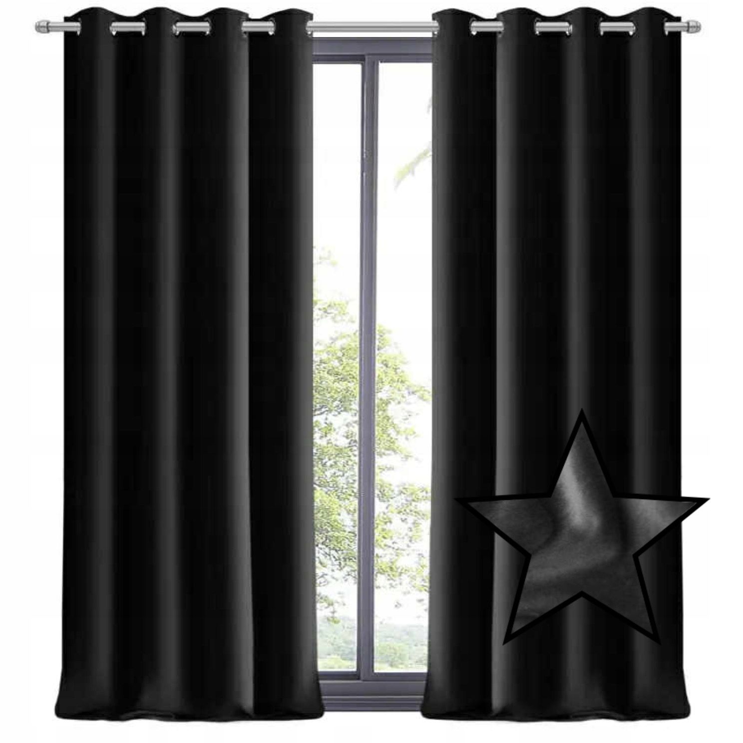 Glamour velúr függöny fekete színben karikákkal 140x250cm (1 db.)