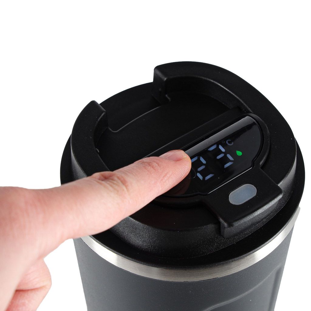 LED termoszbögre szájrésszel 500 ml – fekete