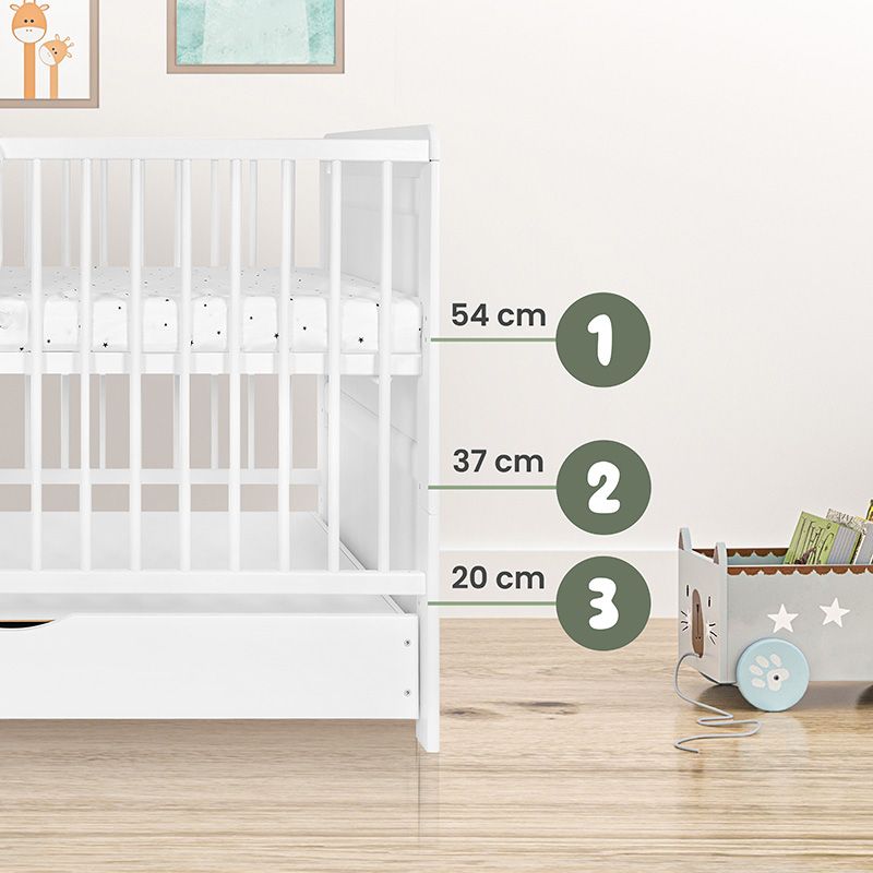 Gyerekágy fiókkal és matraccal, 120 x 60 cm