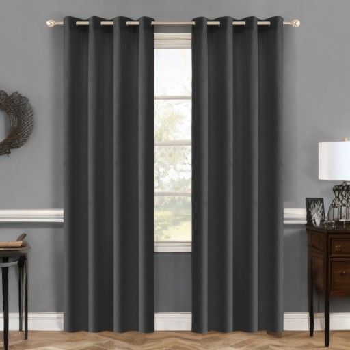 Glamour velúr függöny sötétszürke 140 x 230 cm ringlis felfüggesztéssel (1 db.)