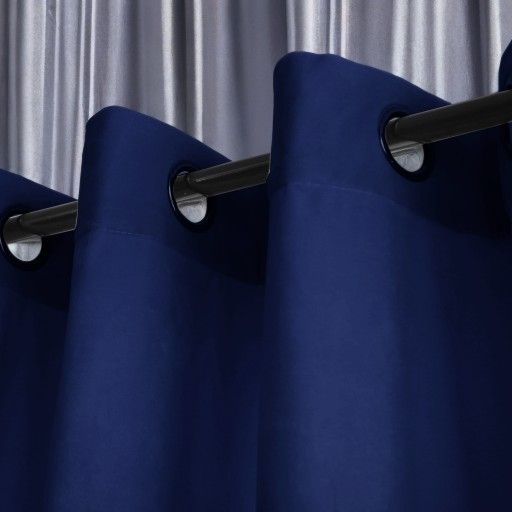 Glamour velúr függöny sötétkék 140 x 250 cm ringlis felfüggesztéssel (1 db.)