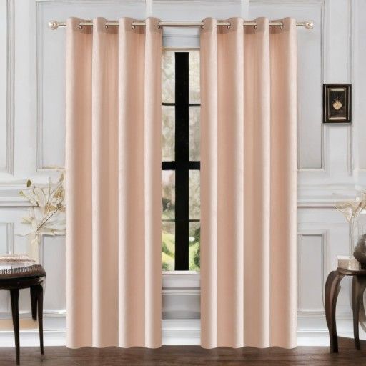 Glamour velúr függöny bézs 140 x 250 cm ringlis felfüggesztéssel (1 db.)