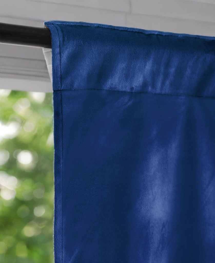 Glamour bársony függöny, sötétkék, 140×230 cm, ráncolószalagon (1 db.)