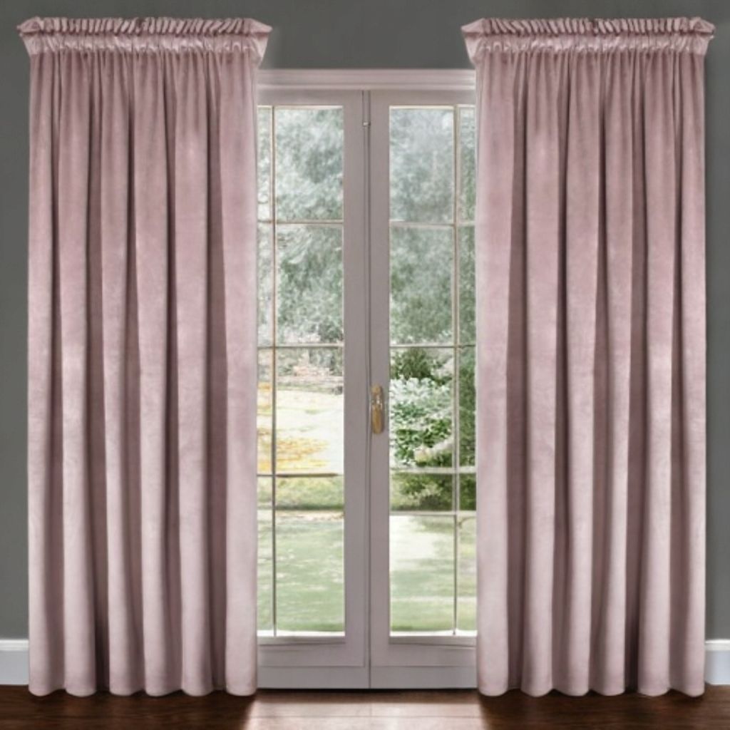 Glamour velúr sötétítő függöny púderrózsaszín 140 x 230 cm ráncolós szalaggal (1 db.)