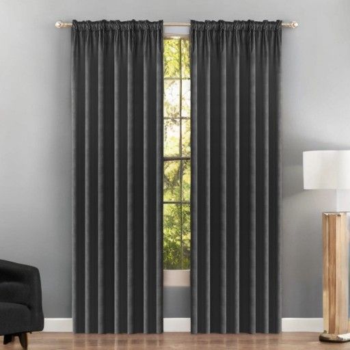 Glamour velúr sötétítő függöny sötétszürke 140 x 230 cm ráncolós szalaggal (1 db.)