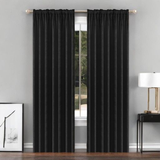 Glamour velúr sötétítő függöny fekete 140 x 270 cm ráncolós szalaggal (1 db.)