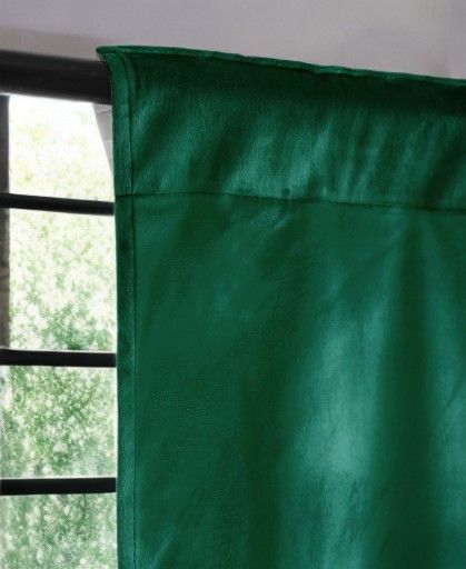 Glamour velúr sötétítő függöny palackzöld 140 x 270 cm ráncolós szalaggal (1 db.)
