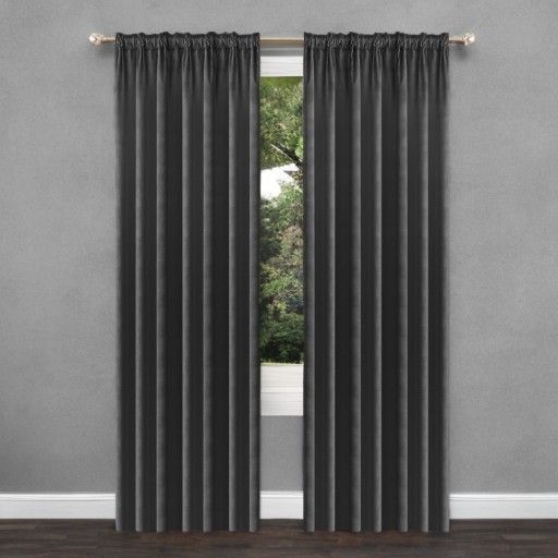 Glamour velúr sötétítő függöny sötétszürke 140 x 270 cm ráncolós szalaggal (1 db.)