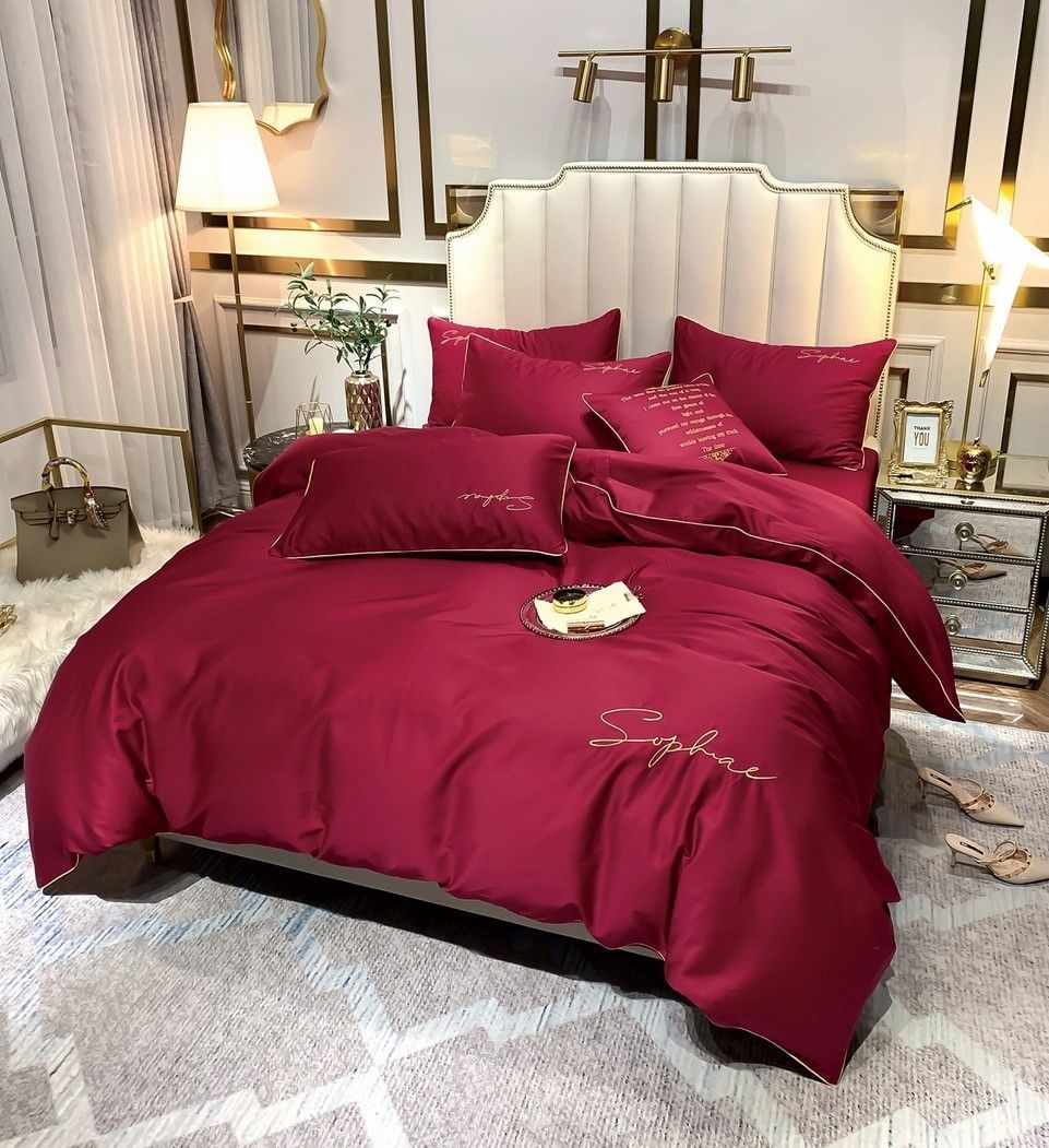 3 részes mikroszálas ágyneműgarnitúra 160x200 cm-es paplanhuzattal, piros színben