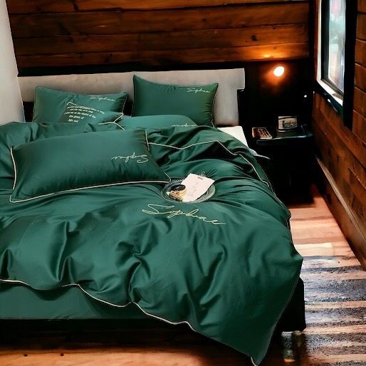 3 részes mikroszálas ágyneműgarnitúra 200x220 cm, zöld szín