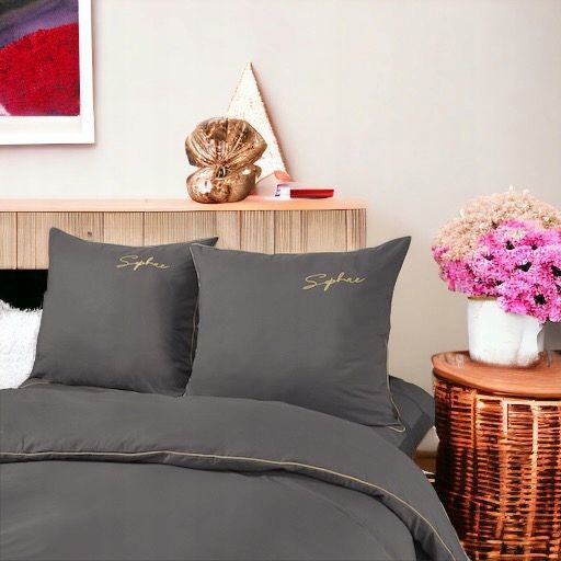 3 részes mikroszálas ágyneműgarnitúra 200x220 cm, sötét grafit szín