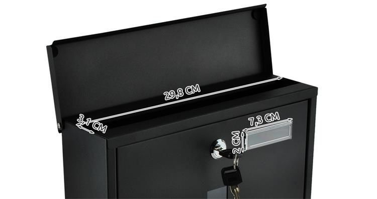 Fekete postaláda A4-es formátumhoz