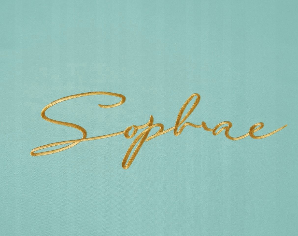 3 részes ágyneműgarnitúra hímzéssel, mentazöld szín, 200x220 cm