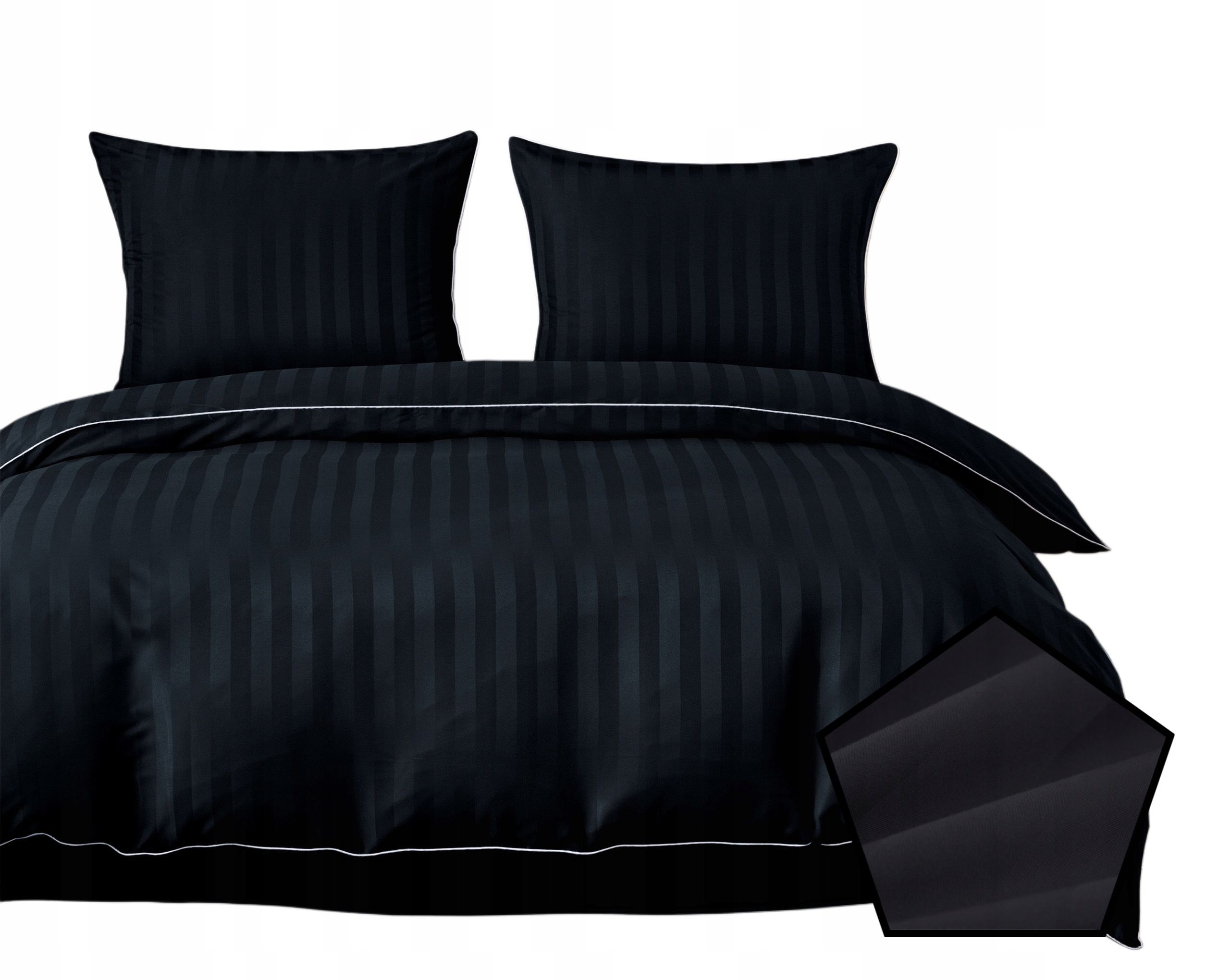 3 részes damaszt ágyneműgarnitúra, fekete szín, 160x200 cm
