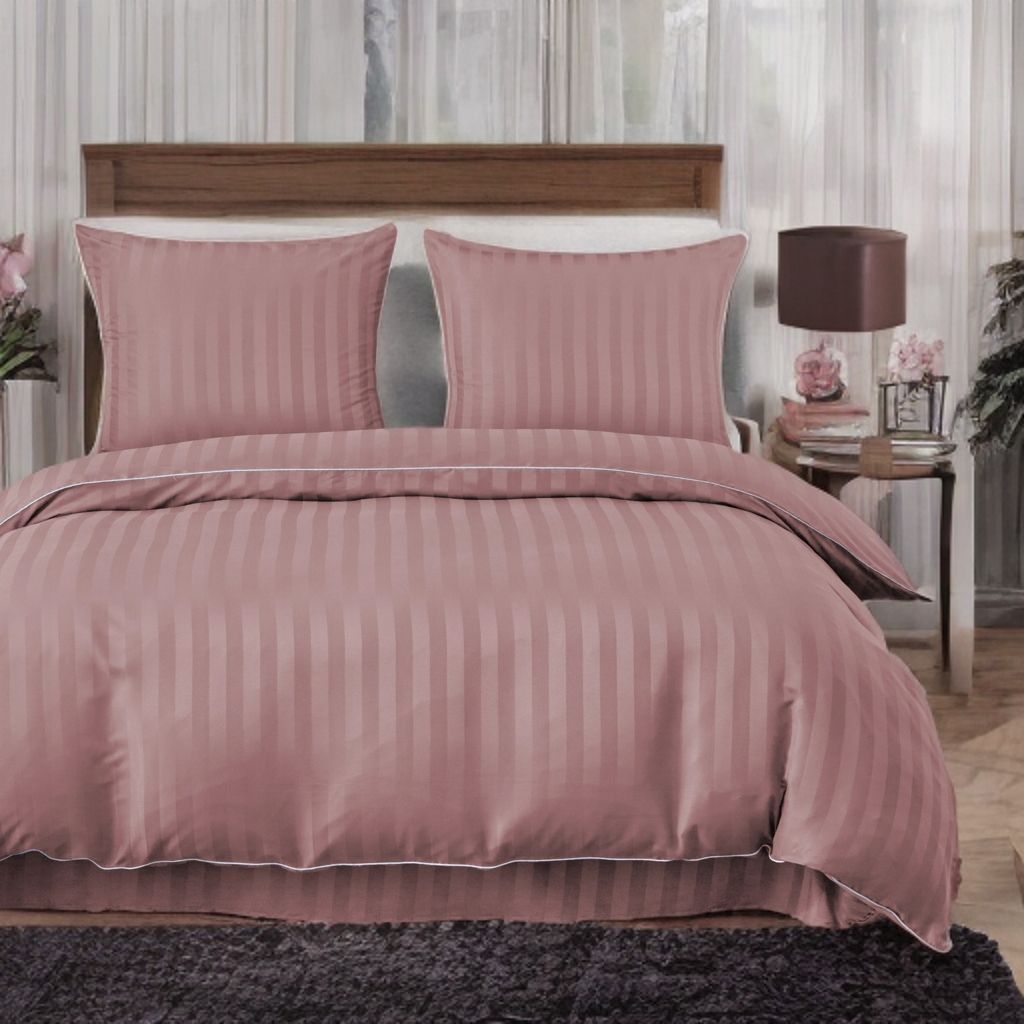 3 részes damaszt ágyneműgarnitúra, rózsaszín szín, 160x200 cm