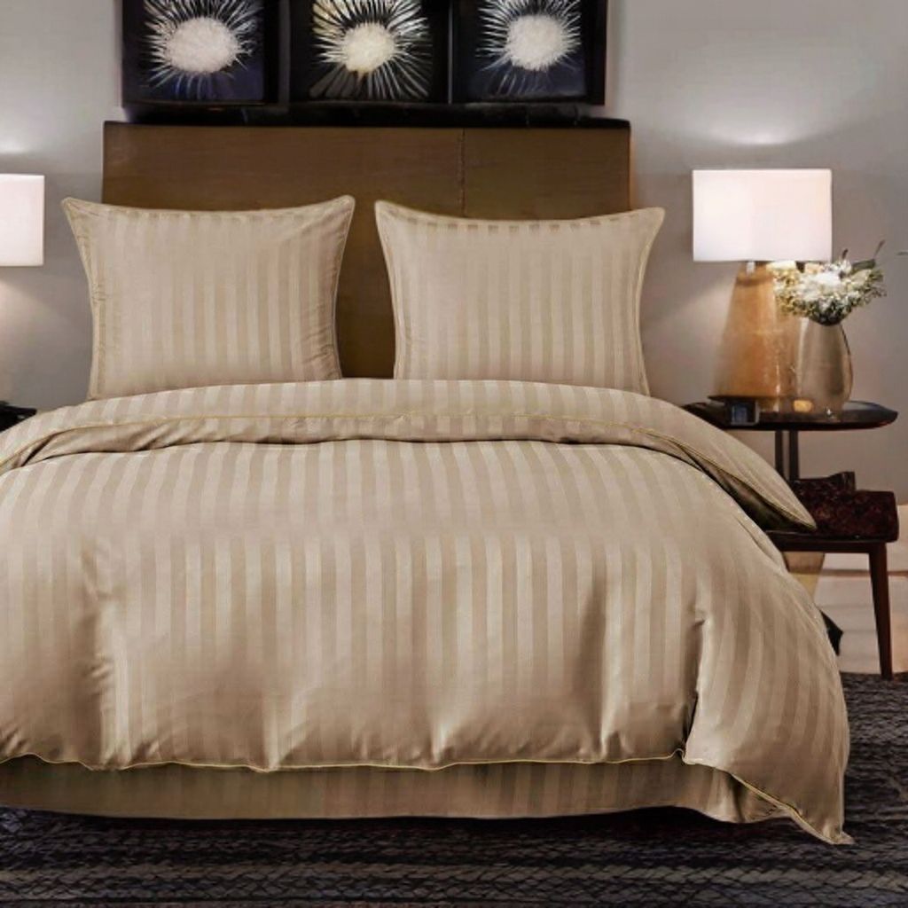 3 részes damaszt ágyneműgarnitúra, bézs szín, 200x220 cm