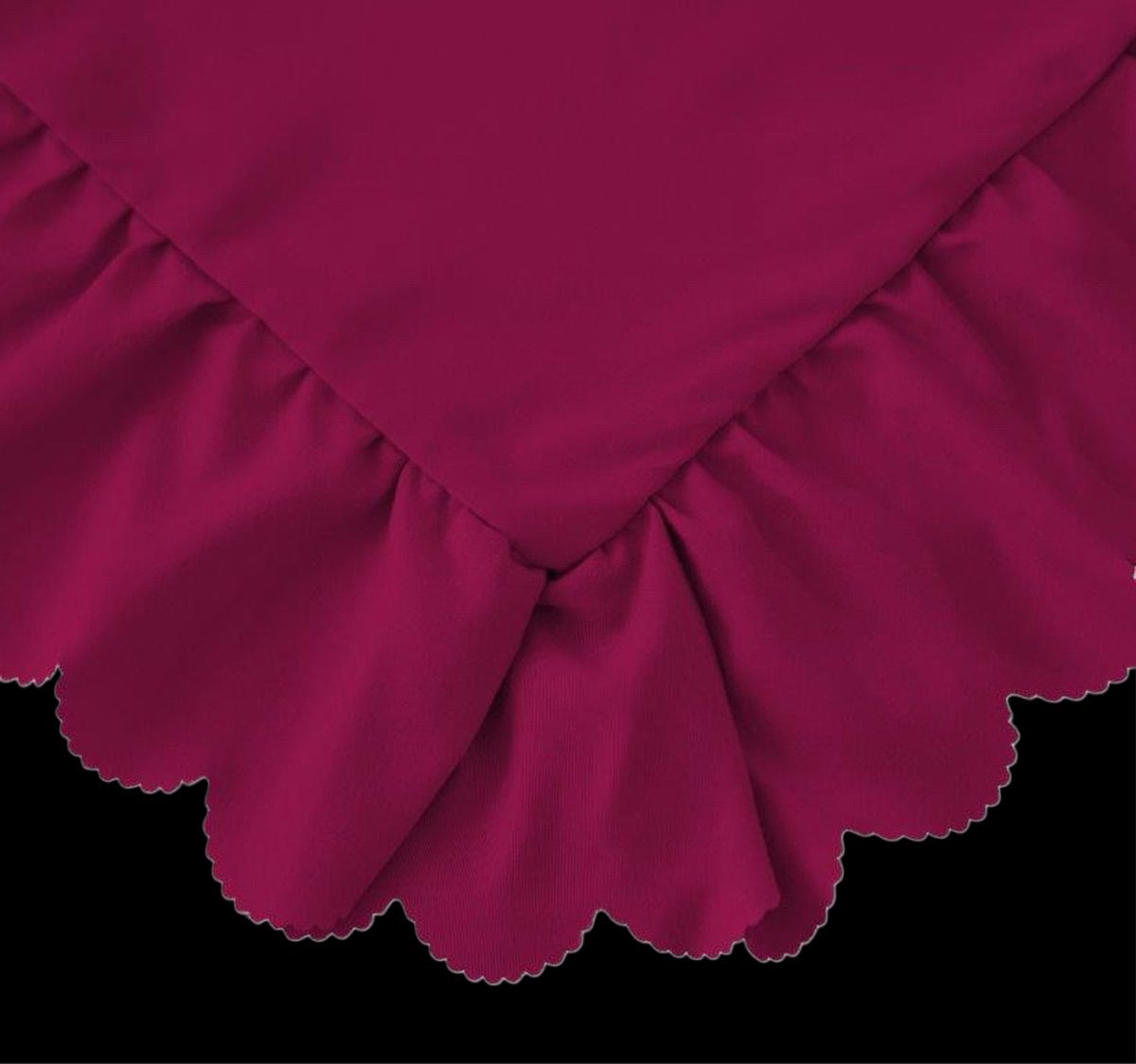 3 részes ágyneműgarnitúra fodrokkal, bordó szín, 160x200 cm