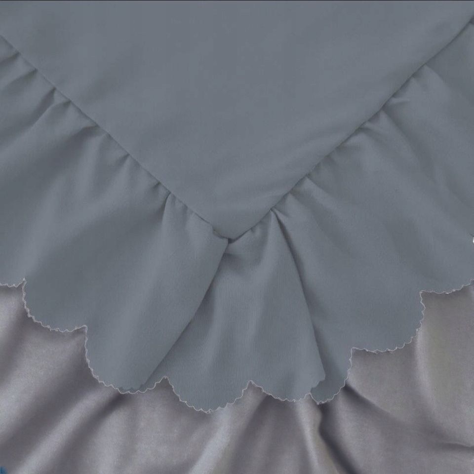 3 részes ágyneműgarnitúra fodrokkal, sötétszürke szín, 160x200 cm