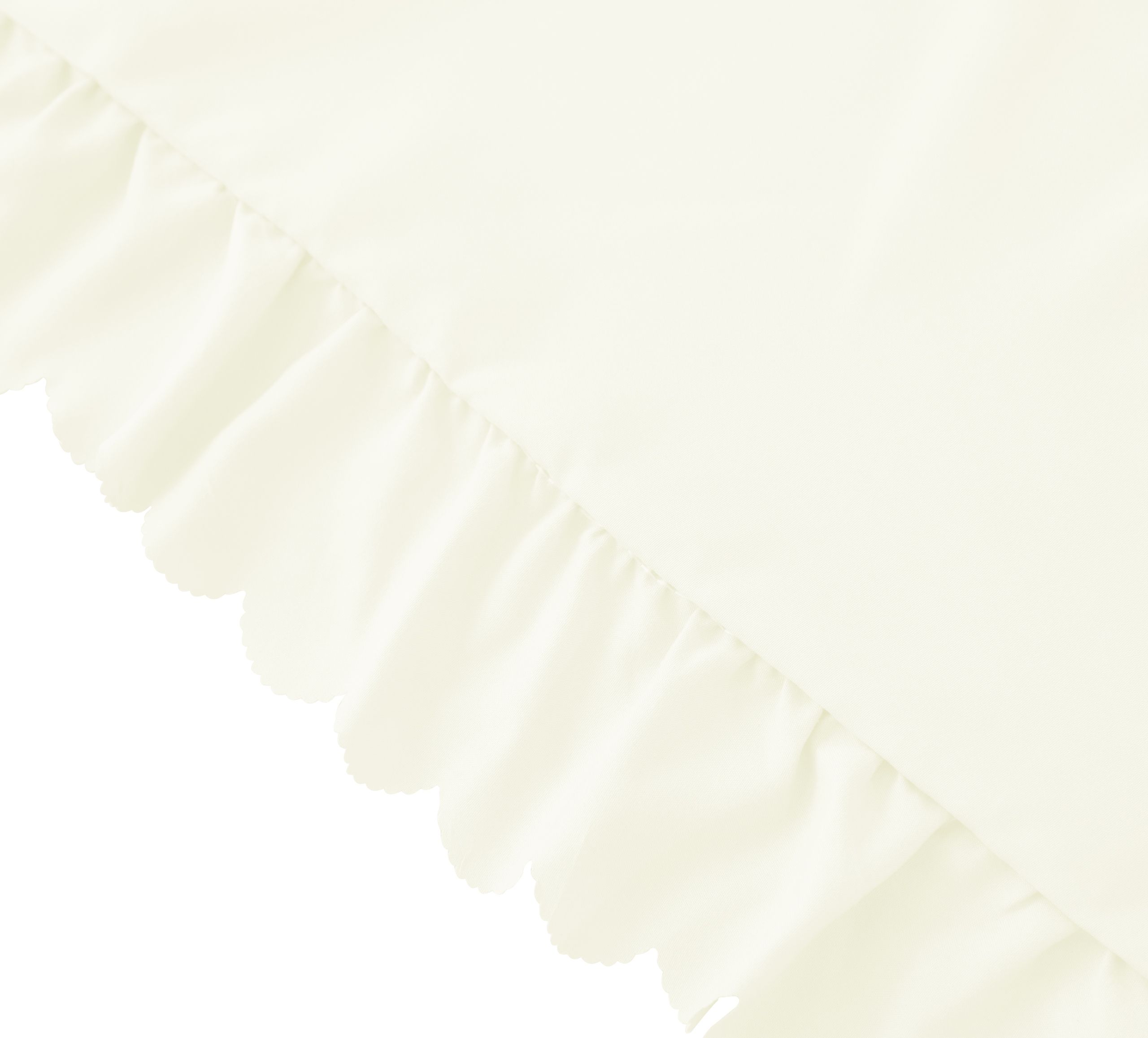 3 részes ágyneműgarnitúra fodrokkal, krémszín, 200x220 cm