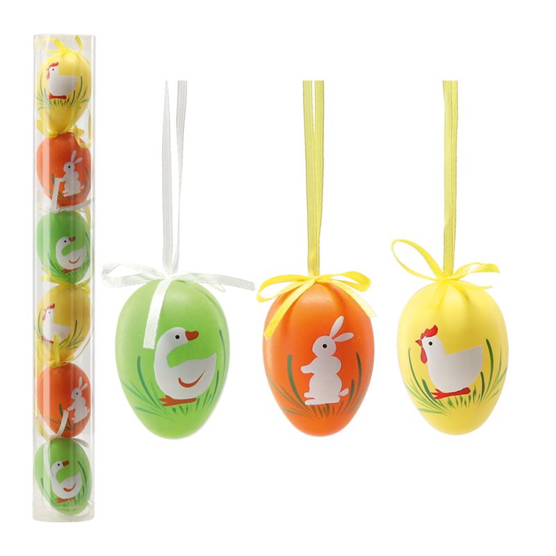 Állatkás, felakasztható hímestojás, 6 darabos szett