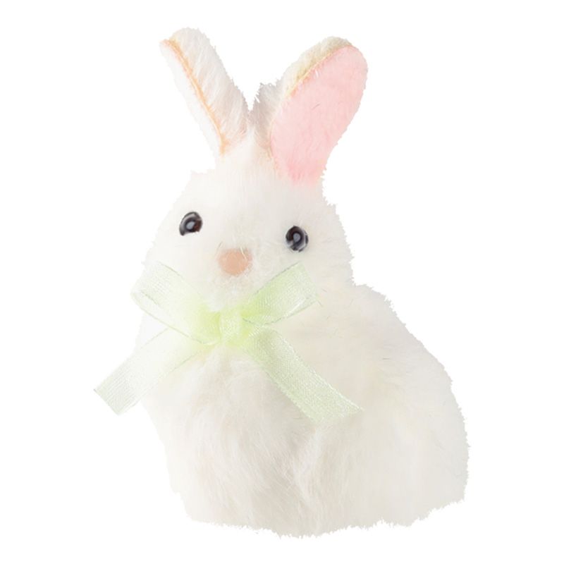 Fehér nyuszi masnival – függődísz