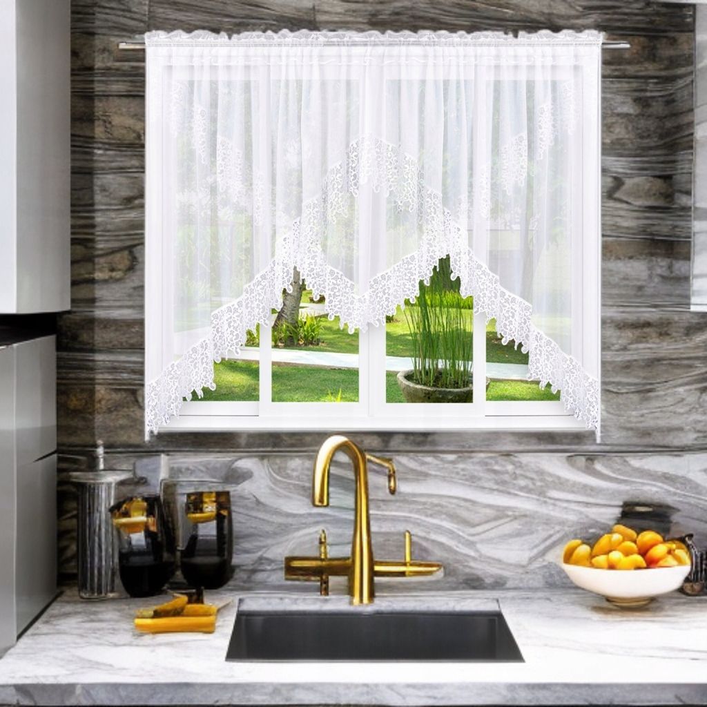 Fehér függöny gipiur csipkével 400x160 cm