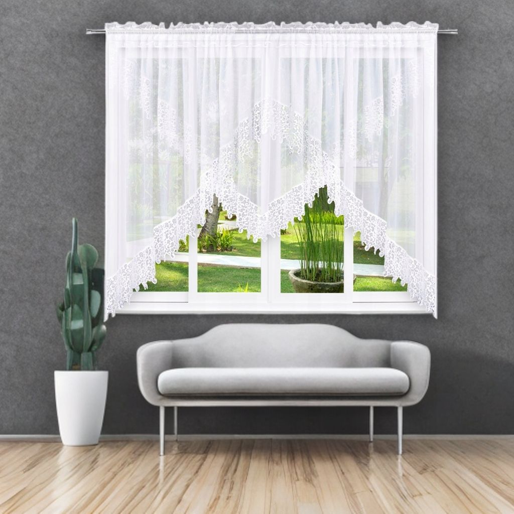 Fehér függöny gipiur csipkével 400x160 cm