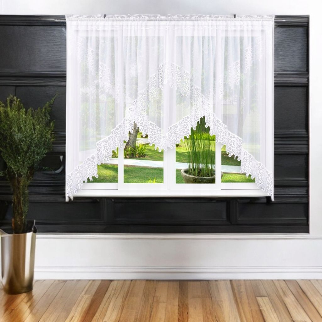 Fehér függöny gipiur csipkével 400x160 cm