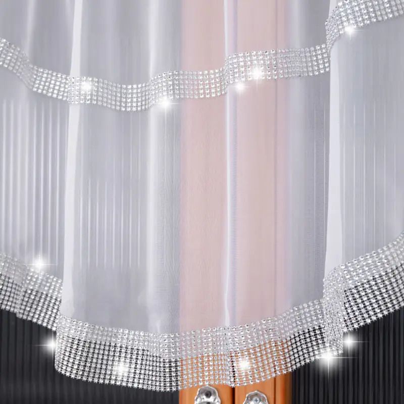 Függöny strasszkövekkel – félkör 380x85 cm