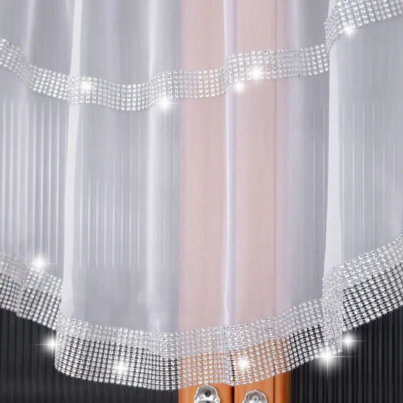 Függöny strasszkövekkel – félkör 380x85 cm