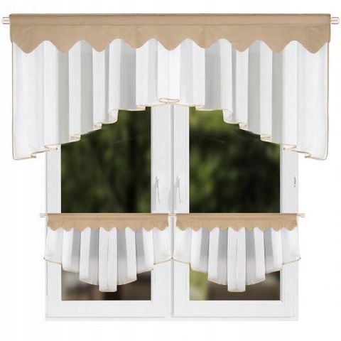 Szett: konyhai voálfüggöny 200x80 cm + vitrázsfüggönyök 90x50 cm