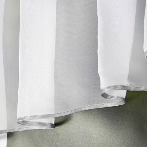 Szett: konyhai voálfüggöny 200x80 cm + vitrázsfüggönyök 90x50 cm, szürke szegéllyel