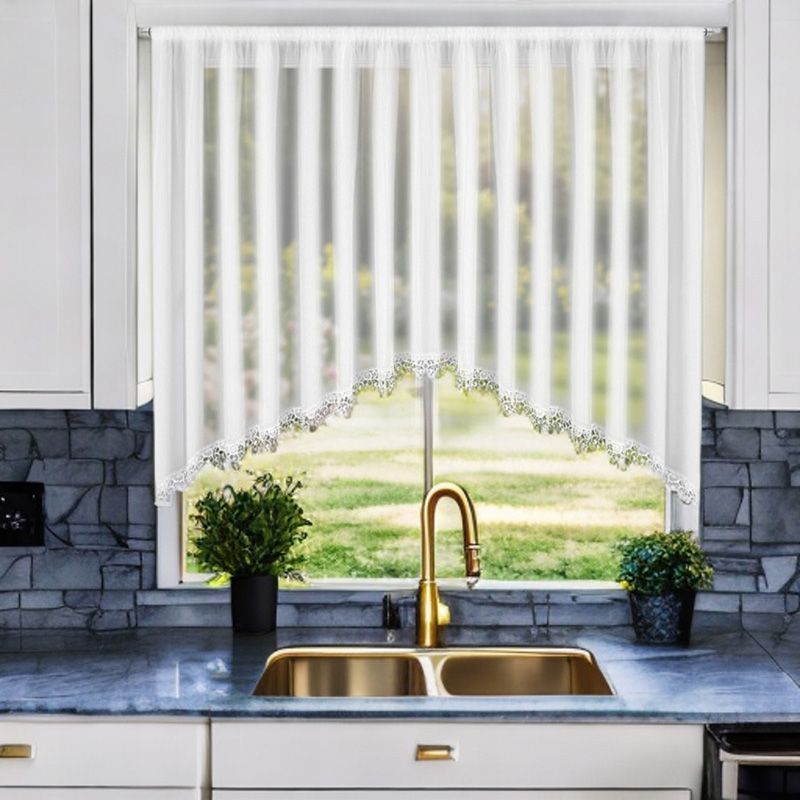 Fehér voile függöny íves kivitelben, gipűrrel 400×150 cm