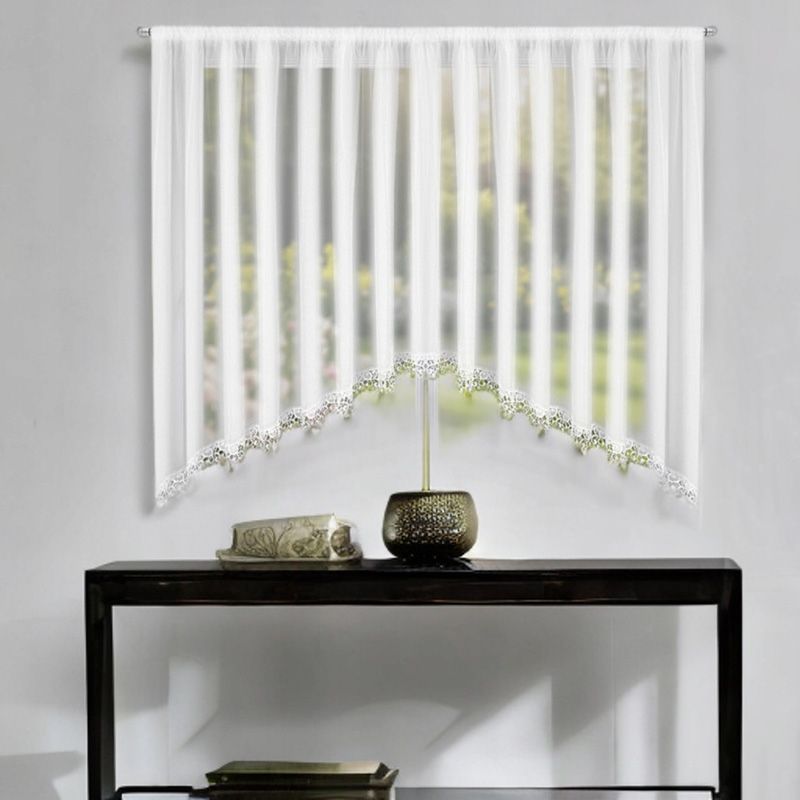 Fehér voile függöny íves kivitelben, gipűrrel 400×150 cm