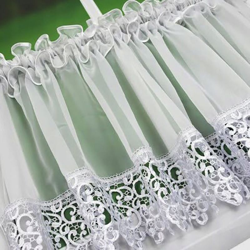 Szett: függöny gipűrrel 400×100 cm és vitrázs függönyök 180×50 cm