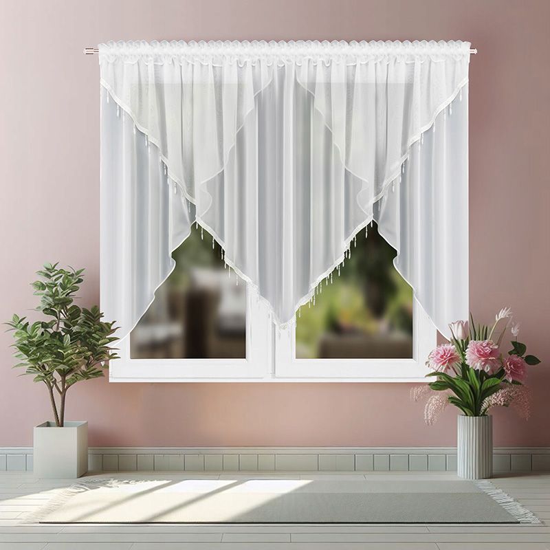 Kétrétegű voile függöny gyöngyökkel 400×155 cm