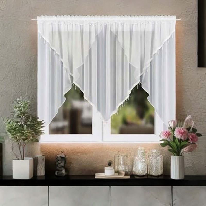 Kétrétegű voile függöny gyöngyökkel 400×155 cm