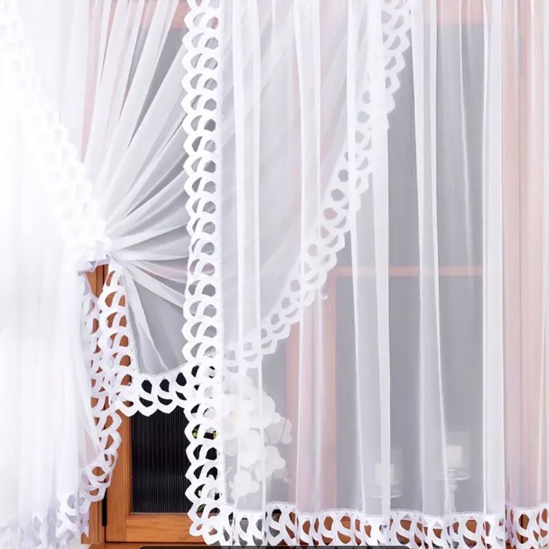 Voile függöny virágmintás gipűrrel 400×160 cm