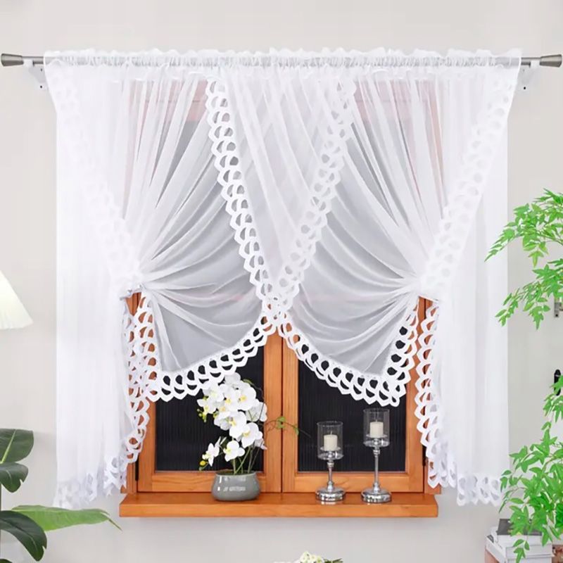 Voile függöny virágmintás gipűrrel 400×160 cm