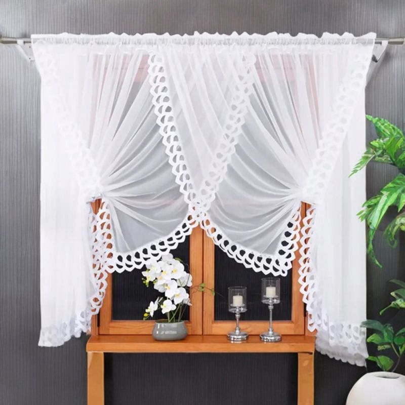 Voile függöny virágmintás gipűrrel 400×160 cm