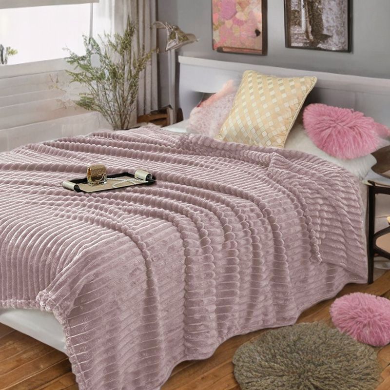 Rózsaszín 3D bordázott takaró