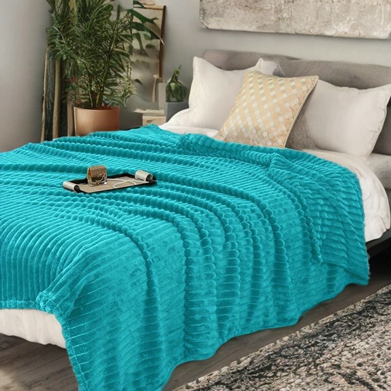 Türkiz 3D bordázott takaró