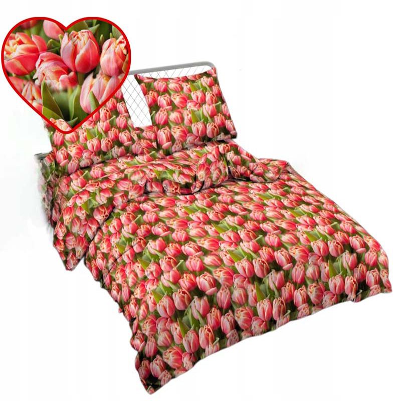 3 részes pamut szatén ágyneműgarnitúra Tulipánok 200x160 cm