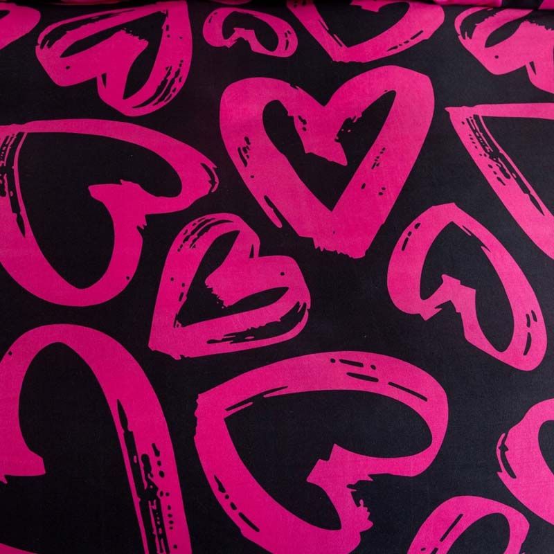 3 részes pamut szatén ágyneműgarnitúra Szívek 200x160 cm