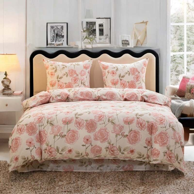 3 részes pamut szatén ágyneműgarnitúra Rózsák 200x160 cm