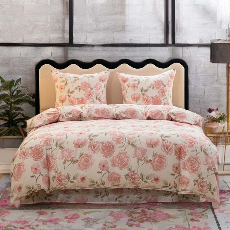 3 részes pamut szatén ágyneműgarnitúra Rózsák 200x160 cm