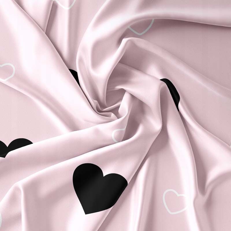 3 részes pamut szatén ágyneműgarnitúra Fekete szívek 200x160 cm