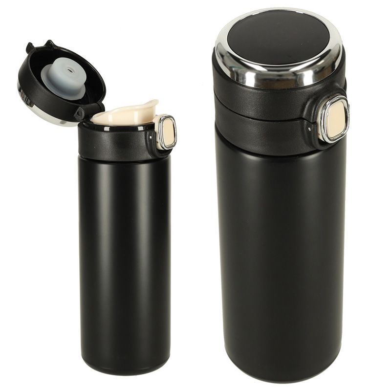 Fekete LED kijelzős termoszbögre 420ml