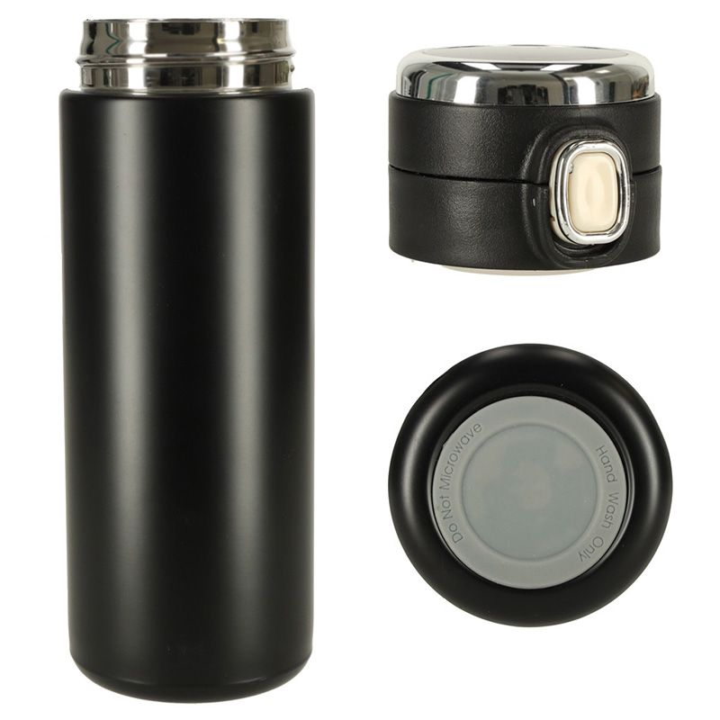 Fekete LED kijelzős termoszbögre 420ml
